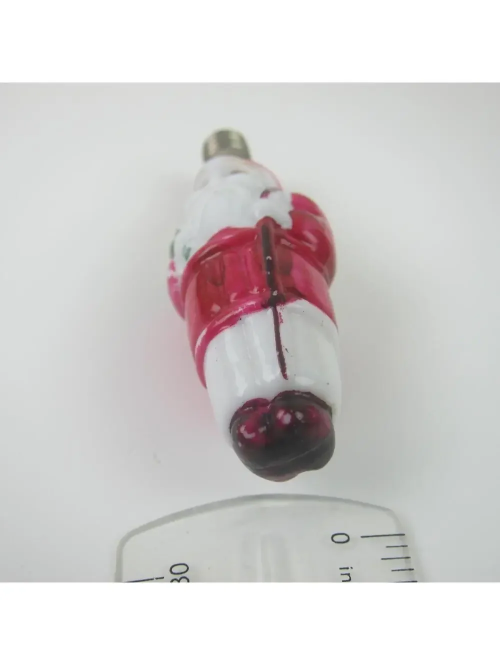 Vintage Santa Claus Christmas Milk Glass Light Bulb C6 Figural w/ Toy Sack Japan